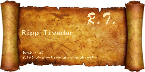 Ripp Tivadar névjegykártya